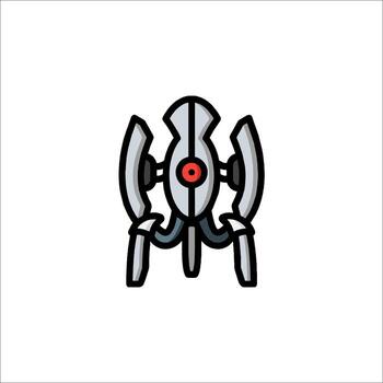 A robot with a red eye on it vector