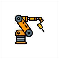 A robot arm with a tool on it vector