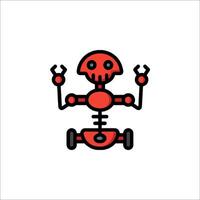 A robot with a skull on its head vector