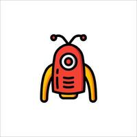 A red robot with a yellow head and eyes vector
