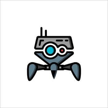 A robot with a camera on it vector
