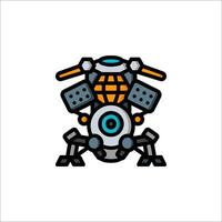 A robot with a globe on its head vector