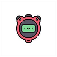 A red and green stopwatch icon vector