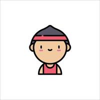 A cartoon character with a headband on vector
