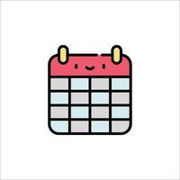 A calendar icon with a smiley face vector
