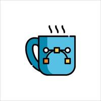 A coffee cup with a face on it vector