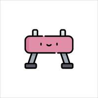 A pink bench with a smiley face on it vector