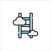 A ladder with clouds and clouds on it vector