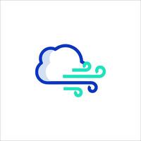 A cloud with a wave coming out of it vector