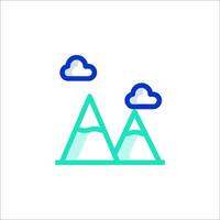A mountain with clouds and a cloud in the sky vector