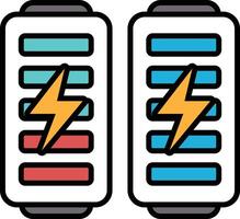 Two batteries with a lightning bolt on them vector