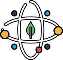 A drawing of a tree with planets surrounding it vector