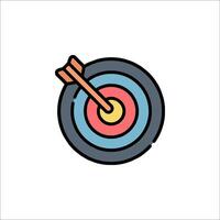 An arrow in the center of a target icon vector