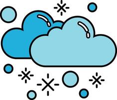Two clouds with snowflakes on them vector