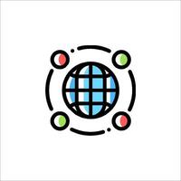 A globe with a circle around it and a circle around it vector