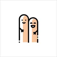 Two people hugging each other in a line style vector