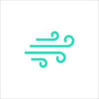 A green wave icon on a white background vector