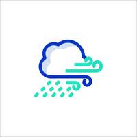 A cloud with rain falling on it vector