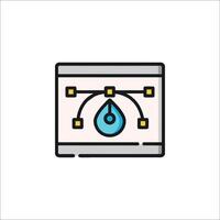 A computer screen with a drop of water on it vector