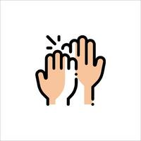 Two hands clapping together with a white background vector