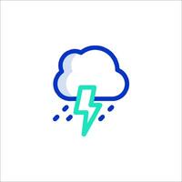 A cloud with a lightning bolt on it vector