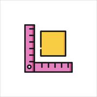A ruler and square icon on a white background vector