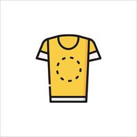 A yellow t - shirt with a circle on it vector