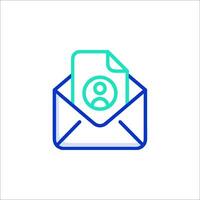 Email envelope icon with a person inside vector