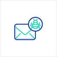 A mail envelope with a bug on it vector