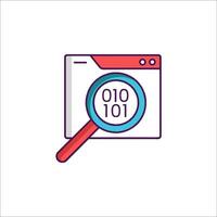 Magnifying the number 10 on a computer screen vector