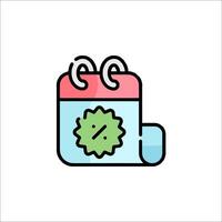 A calendar icon with a green star on it vector