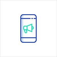 A phone with a megaphone icon on it vector