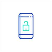 A phone with a lock icon on it vector