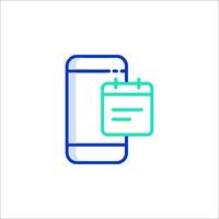 A phone with a calendar icon on it vector