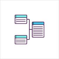 A diagram of a database with two columns vector