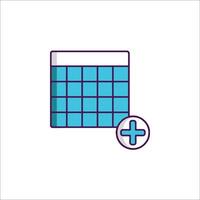 Calendar icon with a plus sign and a calendar vector