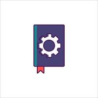 A book with gears on it and a red ribbon vector