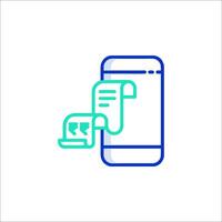 A phone with a paper in it and a note vector