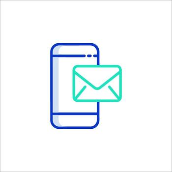 A phone with an envelope icon vector