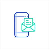 A phone with an envelope icon vector