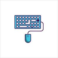 Computer keyboard and mouse icon illustration vector