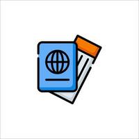 A passport and a globe icon on a white background vector