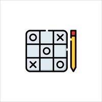 A tic tac toe game with a pencil and a square vector