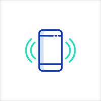 A phone with a blue icon on it vector