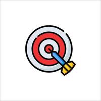 A dart and target icon on a white background vector