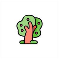 A cartoon tree with fruit on it vector