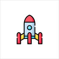 A rocket ship icon on a white background vector