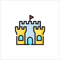 A castle icon with a flag on top vector