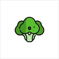 A cartoon broccoli icon on a white background vector