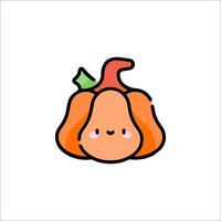 A cute pumpkin with a smiley face on it vector